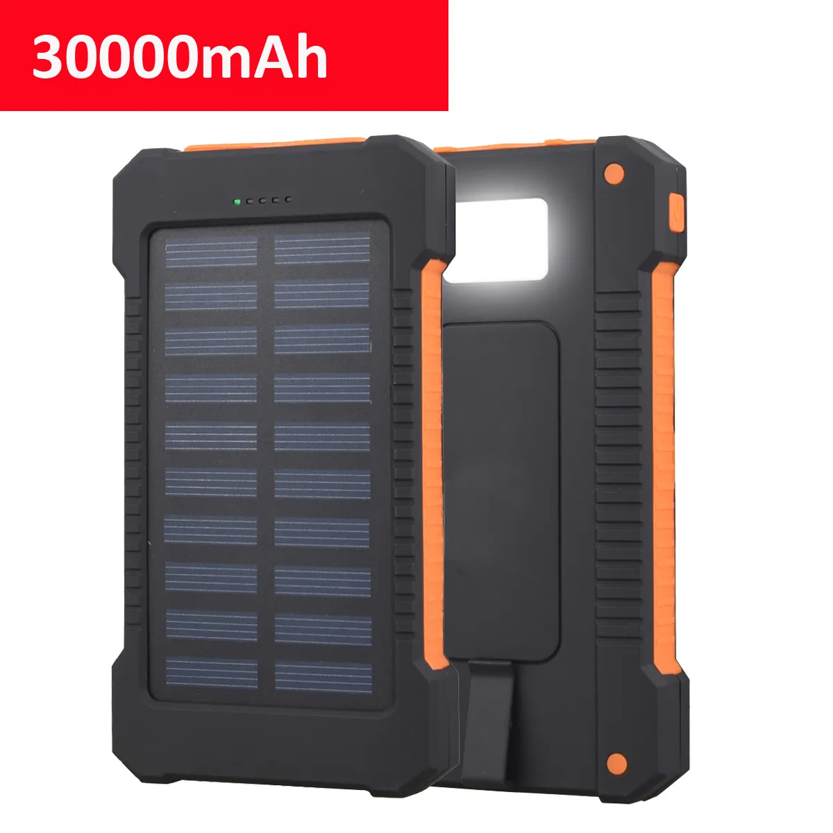 30000mAh Solar Power Bank Large-Capacity Portable Mobile Phone Charger LED Outdoor Travel PowerBank for Xiaomi Samsung