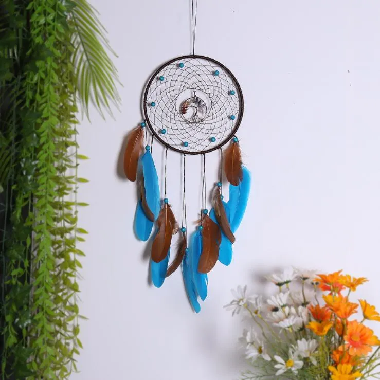 Feathers Dream Catcher Tree of Life Party Blessing Gift Handmade Dreamcatchers Circular Net for Wall Hanging Kids Bedroom Decor