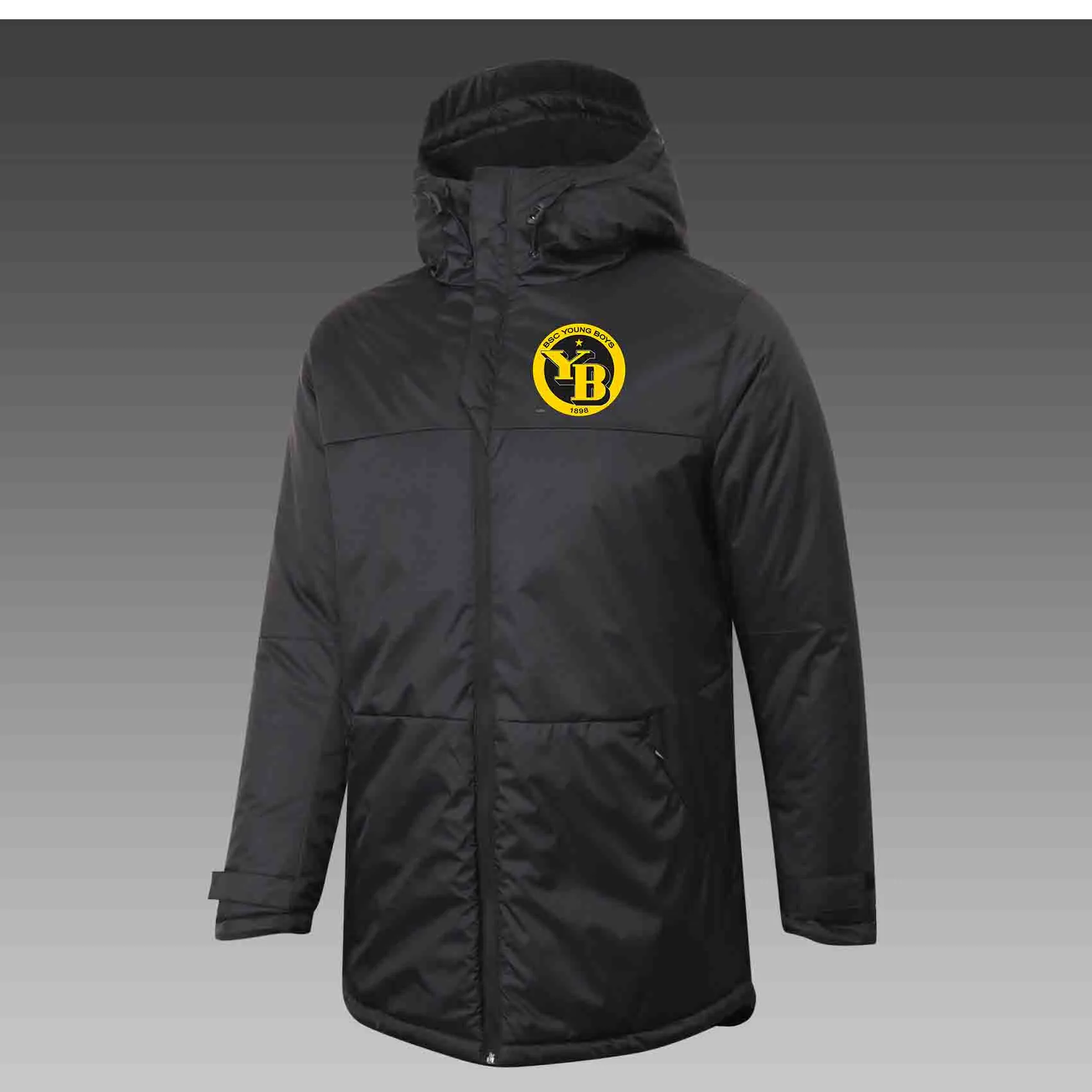 Mens BSC Young Boys Bern Down Winter Outdoor leisure sports coat Outerwear Parkas Team emblems customized