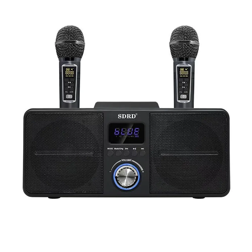 2024 デュアルワイヤレスマイクBluetoothスピーカーカラオケシステム