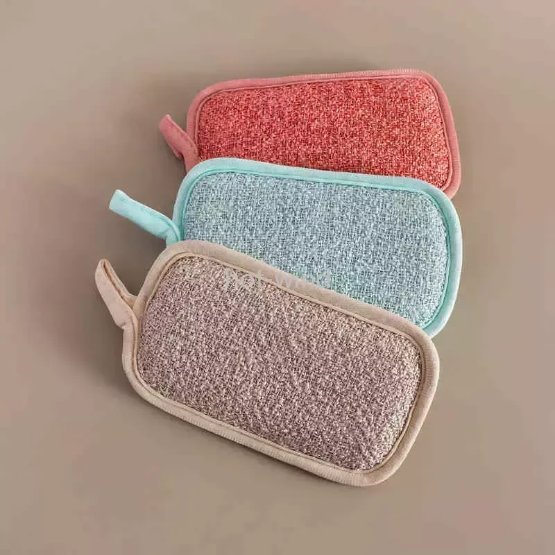 Double face cuisine magique nettoyage éponge épurateur éponges vaisselle serviettes de lavage tampons à récurer salle de bain brosse essuyer tampon EE