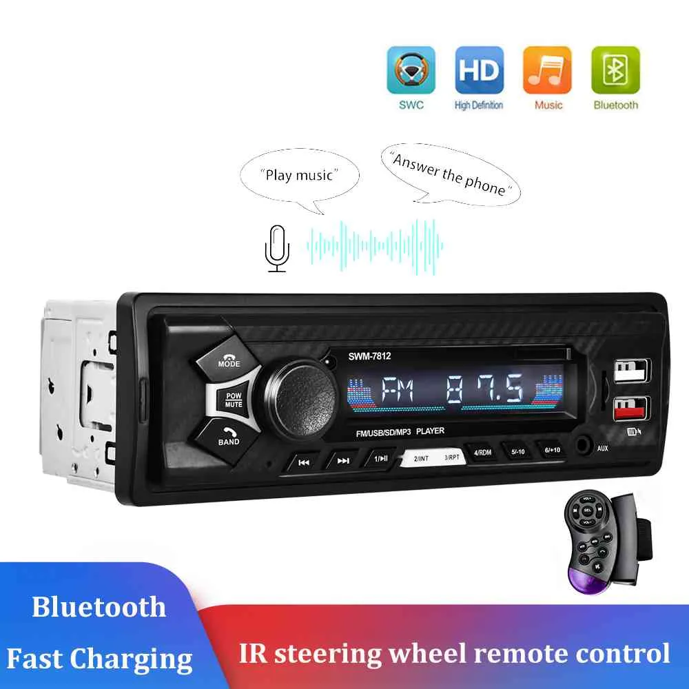 1din Car Radio USB SD Bluetooth Стерео-ресивер 1 DIN MP3-плееры AUX вход с дистанционным управлением для универсального Nissan KIA