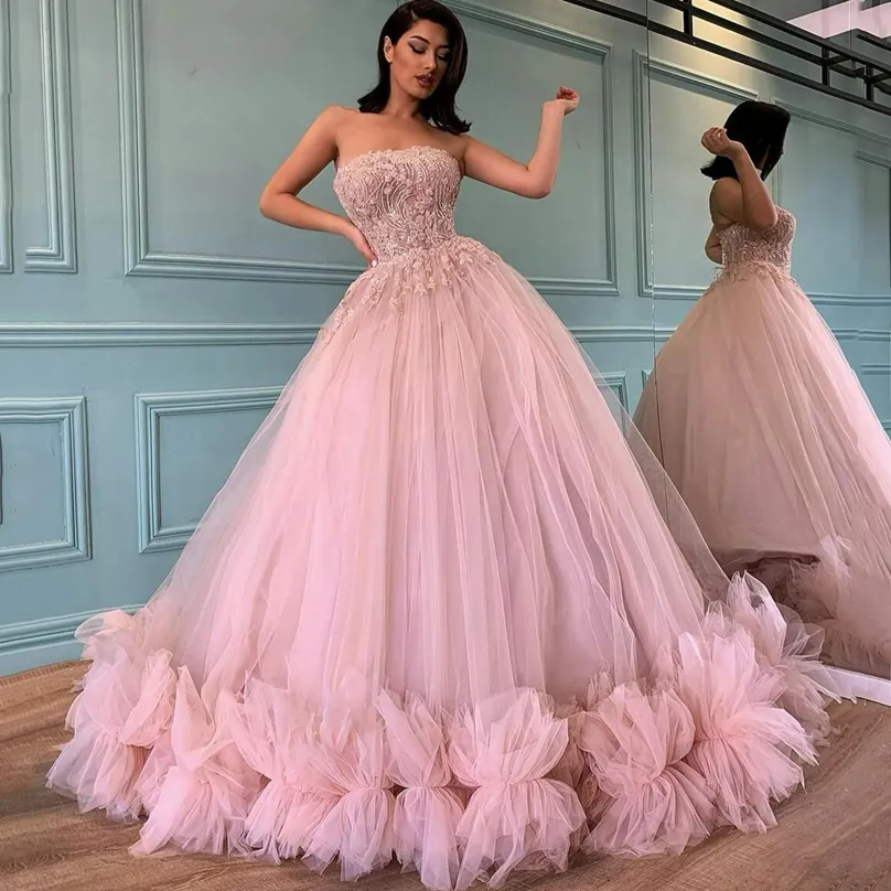 light pink ball dress