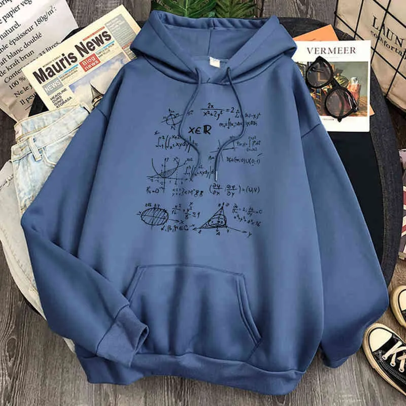 Wiskundige Formule Print Man Hoodie Fleece Casual Harajuku Hooded Kleding Mens Vintage Comfortabele Hoody Hip Hop Punk Hoodies H1227