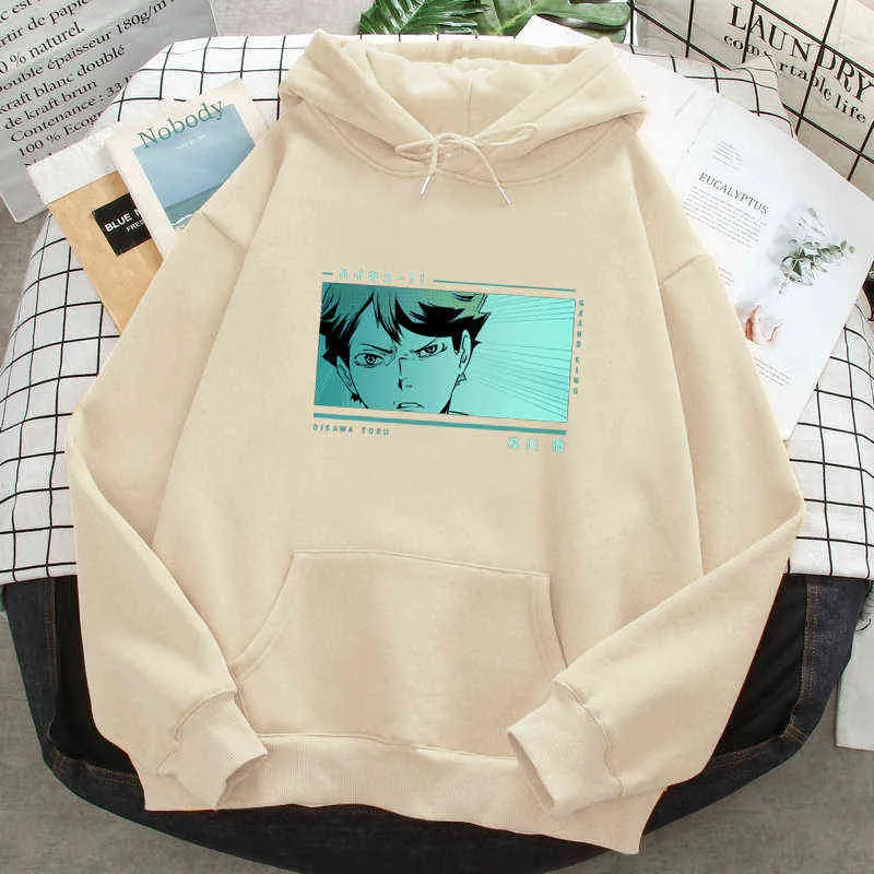 Haikyuu Oikawa Tooru Print Bleach Hoodie Mens Casual Loose Graphic