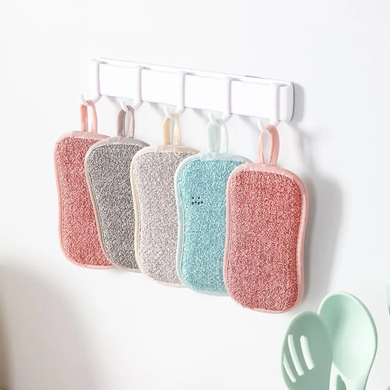 Double Sided Kitchen Magic Cleaning Cloths Sponge Scrubber Sponges Dish Washing Towels Scouring Pads Cleaning Brushes Wipe Pad RRF13526