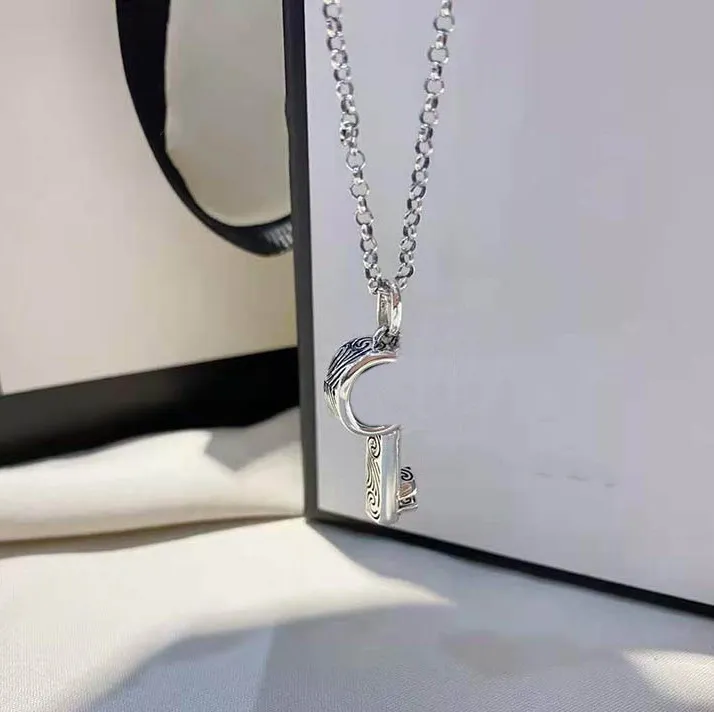 Nieuw design mode sleutel ketting 925 verzilverde ketting paar ketting verlovingskettingen Hoge kwaliteit sieraden aanbod