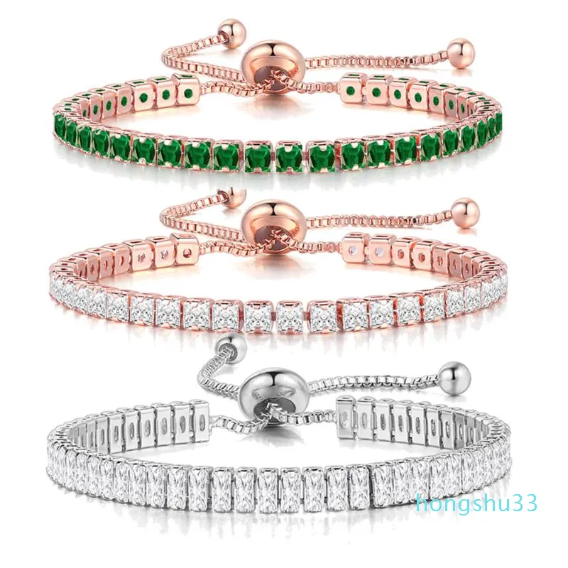 Partihandel-Dubbel Fair Bländande kubik Zirconia Tennis Armband för kvinnor Olika Storleksfärger Bangles Jewellry