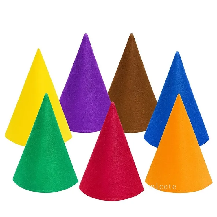 Christmas dwarf hat felt conical elf hast suitable for Halloween party supplies color headgear Party Hats T2I52829