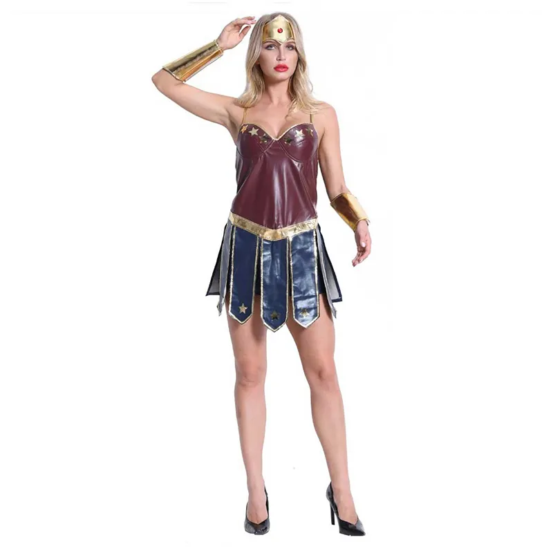 Halloween Wonder Woman Costume Cosplay League of Legends Gladiator Uniform