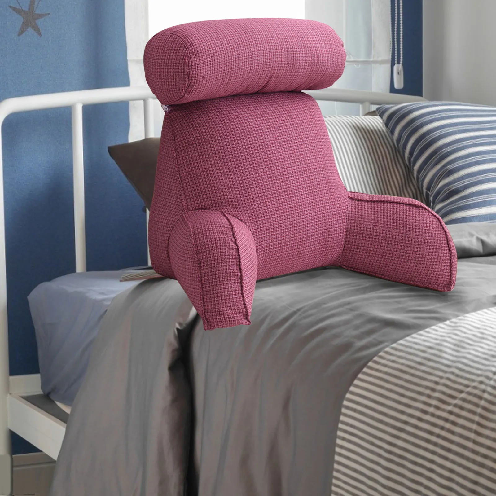 Oreiller De Lecture Avec Accoudoir Amovible Soutien Du Dos Chaise Coussin  Lit En Peluche Grand Dossier Repos Amovible Cou Oreiller Décor À La Maison  Du 41,9 €