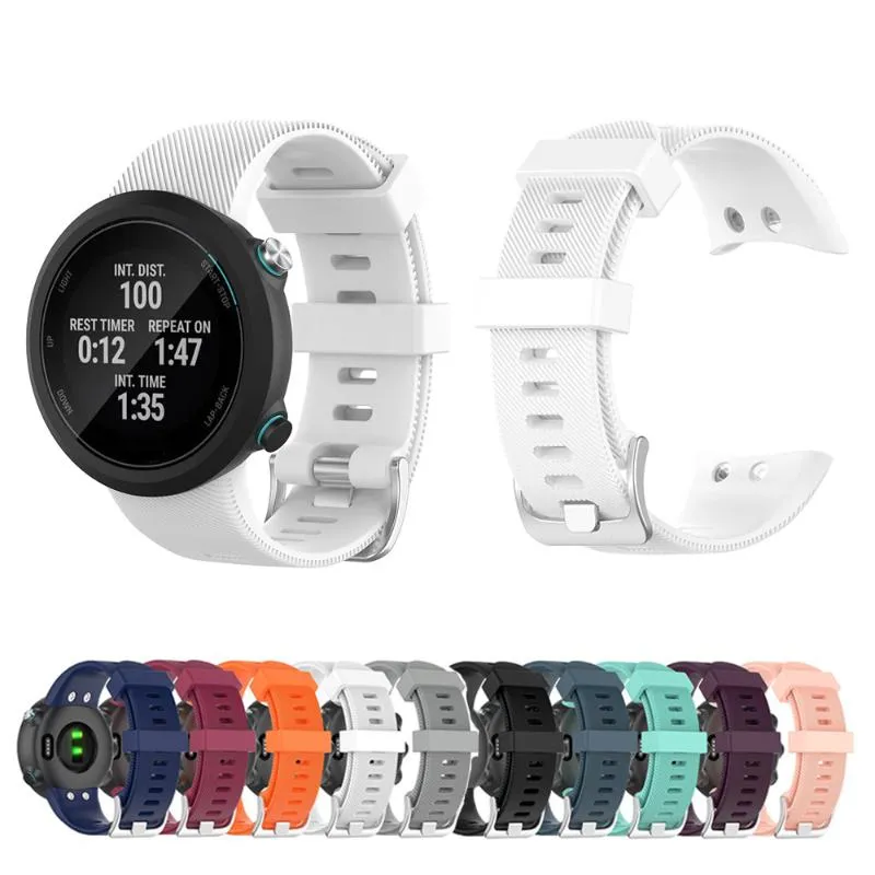 Uhrenarmbänder Original-Silikonband für Garmin Forerunner 45/Forerunner 45S/Swim 2 Weiches, verstellbares Ersatzarmband Swim