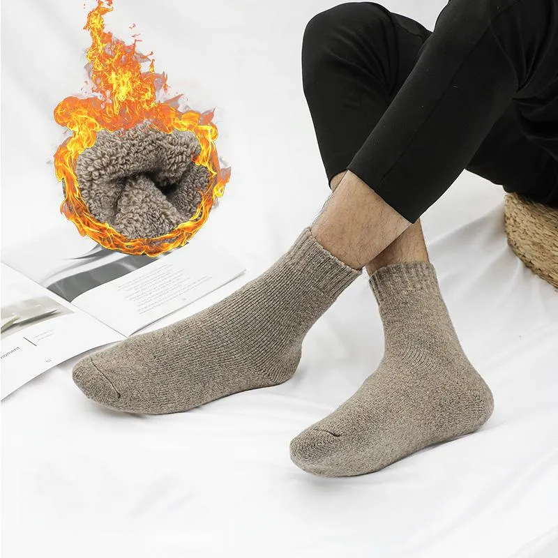 Men's Socks Urgot Winter Warm Merino Wool Male Men Women Super Thicker Solid Against Cold Snow