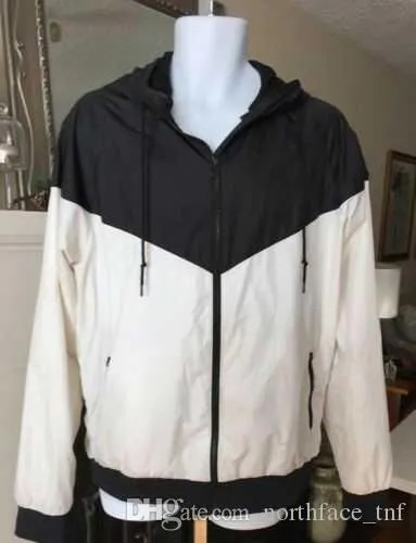 Baixo preço homens mulheres esportes windbreaker jaquetas cores contrato de retalhos impermeáveis ​​jaqueta zíperes para cima casacos com capuz