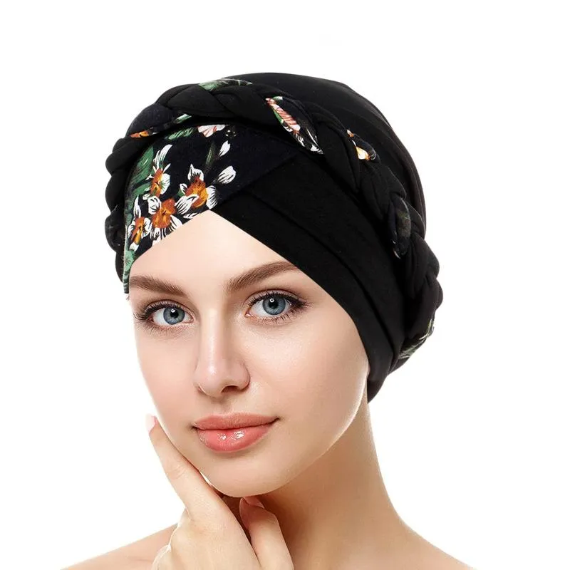 Chemo Cancer Sleep Scarf Hat Cap Ethnic Printed Pre-Tied Hair Cover Wrap Turban Headwear 