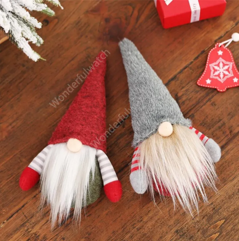 DHL Christmas handgjorda svenska gnome Skandinaviska Tomte Santa Nisse Nordic Plush Elf Toy Table Ornament Xmas Tree Decorations Daw280