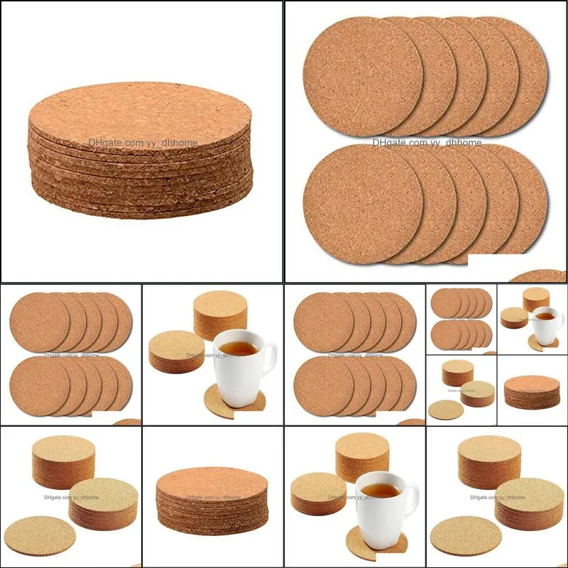 Mats & Pads 10 X Round 90mm * 3mm Cork Bar Drink Coasters 90mm, Thick *Malleable And Flexible, Easily Cut Into Different Shapes