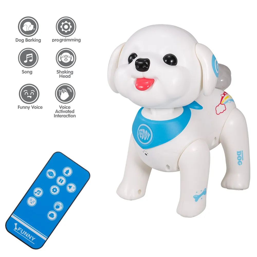 Chip Robot Dog Smart AI Robotics RC Toys Simulering Teddy Voice Control Sing Söt Pet Robot för barn Tidig utbildning Programmering