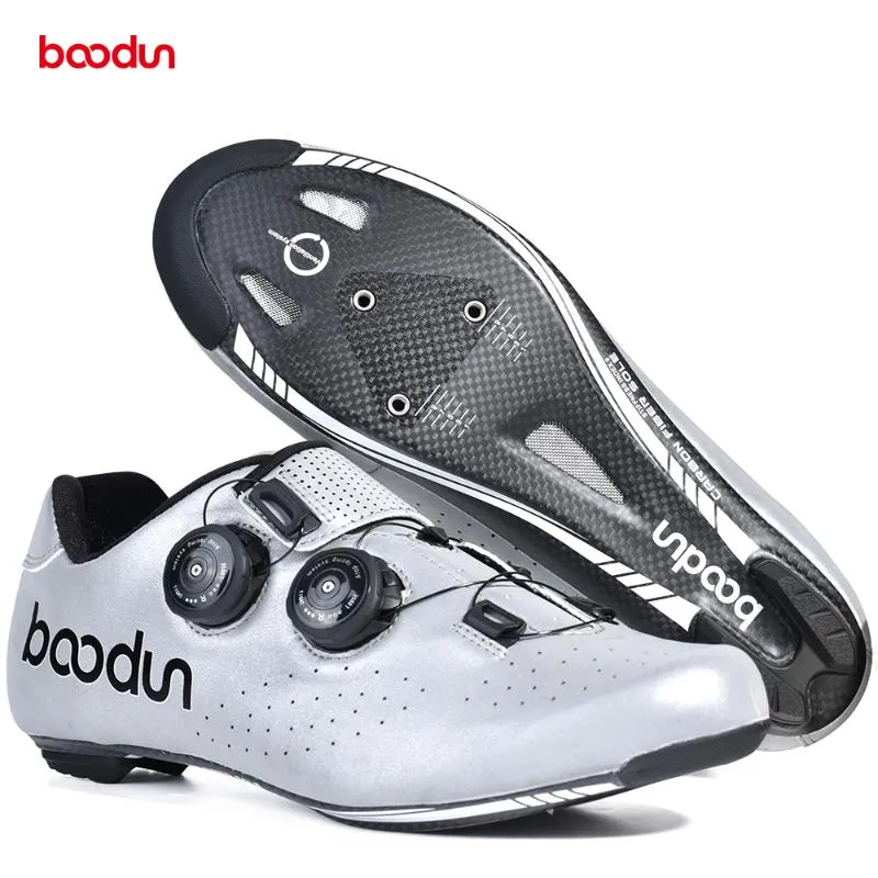Rowerowe obuwie rowerowe buty do siebie blokujące się włókno węglowe podeszwy odblaskowe Ultra-Light Racing Triathlon Equipment