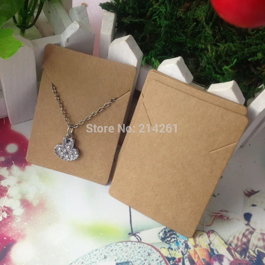 -New-Hot-Kraft-Necklace-CARD-50x70MM-Pendant-Display-Card-Custom--Cost-Extra-MOQ-1000PCS