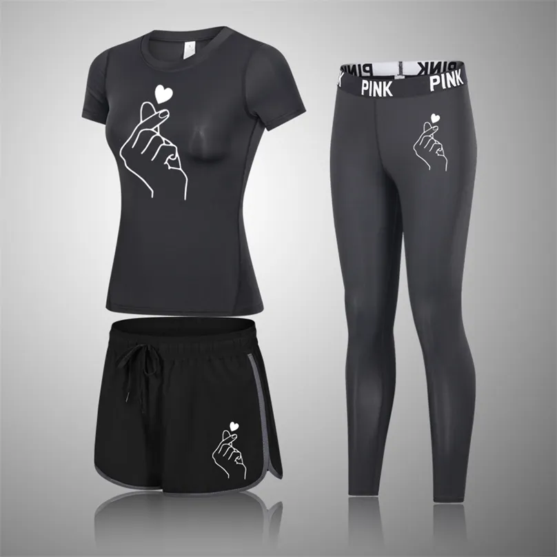 Abbigliamento sportivo da donna di marca Set da yoga Fitness Abbigliamento da palestra Running Tennis t-shirt Leggings Jogging Allenamento Tuta sportiva 210802