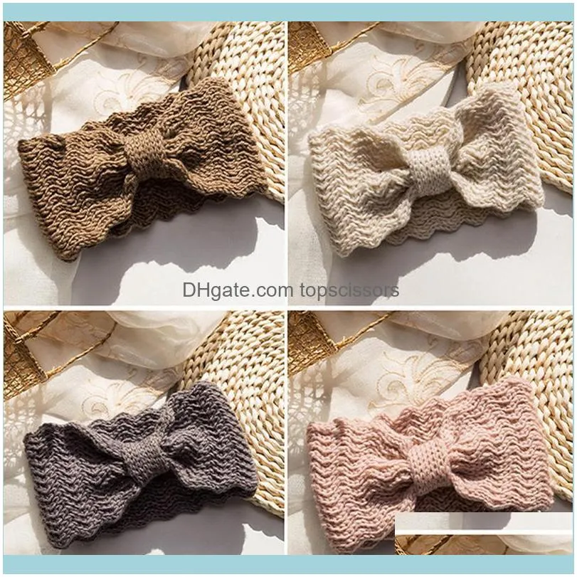 Winter Warm Women Headband Bowknot Wide Girls Hair Band Headwrap Elastic Knitted Female Hairband Accessories1