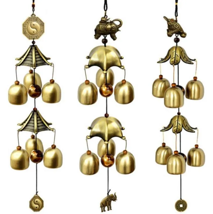 Lucky Wind Chime Metalen Koperen Windbel Vintage Draak Vis Huis Tuin Patio Opknoping Hangers Decoratie