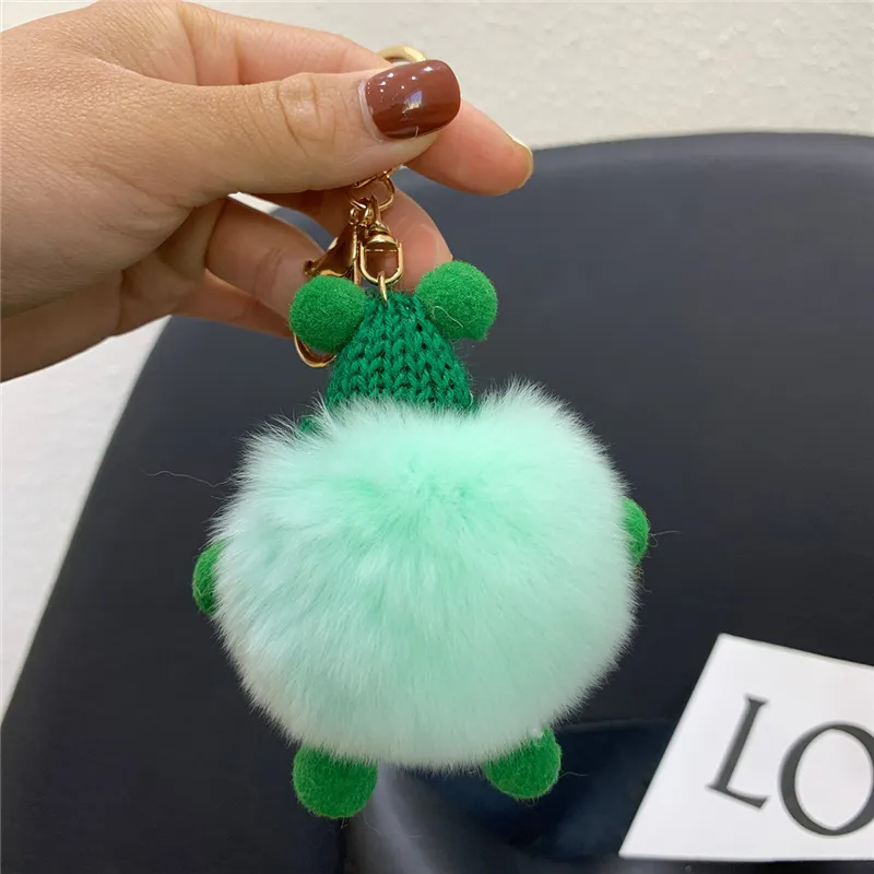 Fuzzy Butterfly Fur Ball Keychain - Plush Pom Pom Keyring For Women's Purses, Backpacks, Car Keys (12x8cm) - View #6