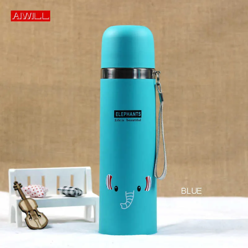 AIWILL 500ML / 350ml Lovely Animal Pattern Thermos sottovuoto per donna Borraccia per bambini Acciaio inossidabile Bullet garrafa termica Bambino 210615