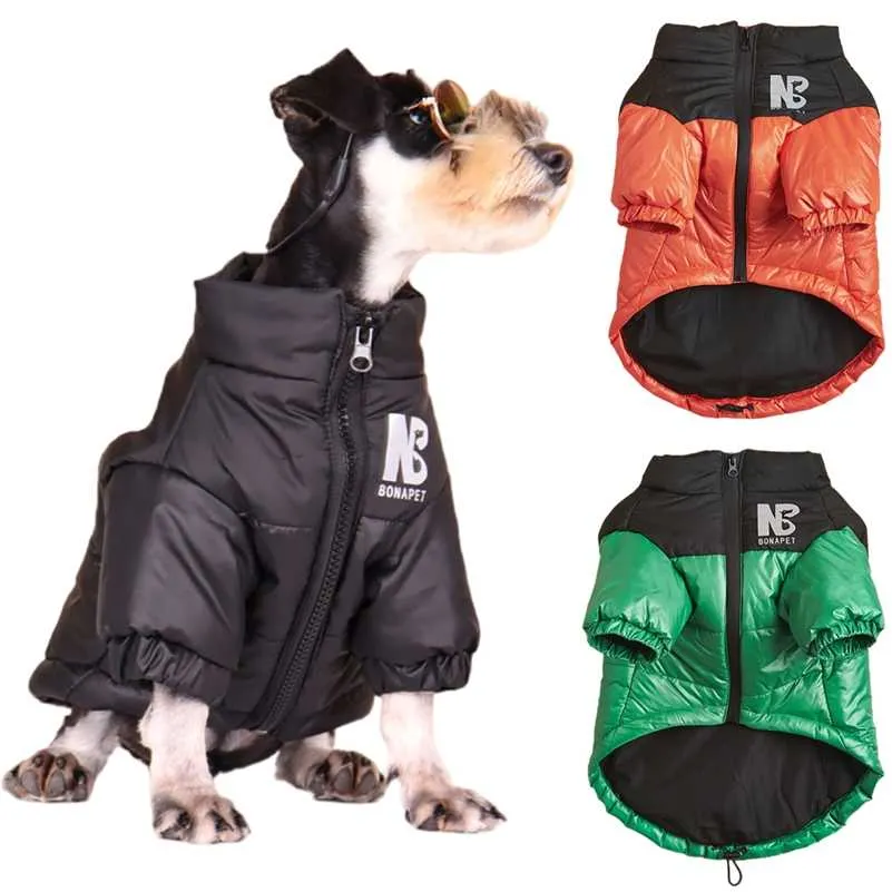 Warm Winter Hond Kleding Outfits Tweegeboots Kleding Casual Wear Reflecterende Petjack Franse Bulldog Chihuahua Jassen Kostuums 211106