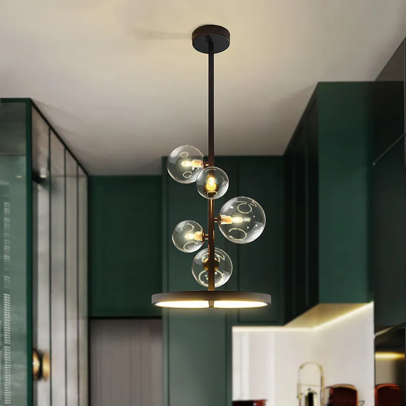 Moderne Küche Kronleuchter Lampen Glas Lampenschirm Schwarz G9 Birne Amerikanischen Stil Wohnzimmer Esstisch Decke Hängen