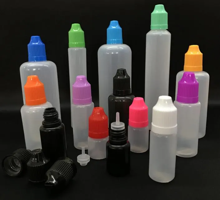 2021 colorato 1600pcs 60ml Vuoto E Bottiglie contagocce di plastica liquida con tappi di bottiglia a prova di bambino Punte dell'ago per Ejuice E liquido