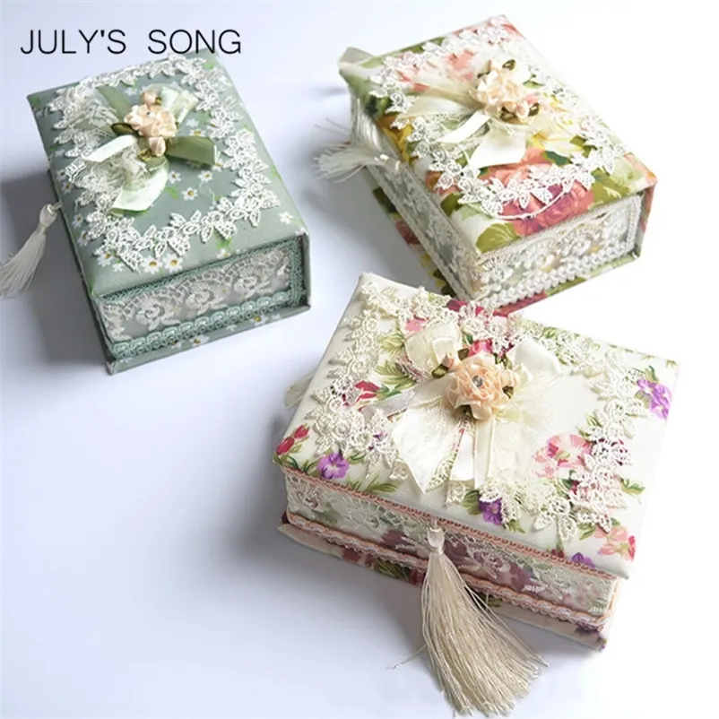 JULY'S SONG 1PC pastorale bijoux organisateur boucle d'oreille cercueil boîte de rangement conteneur cercueil pour bijoux bibelot mallette de rangement boîte-cadeau 210315