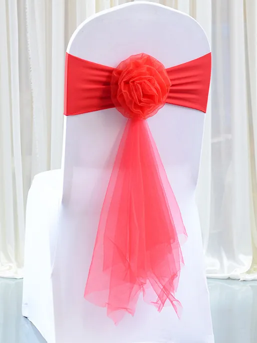 30*50 Rechteck Einfache Stuhllehne Schleife Blume Hochzeit Dekoratives Glasgarn
