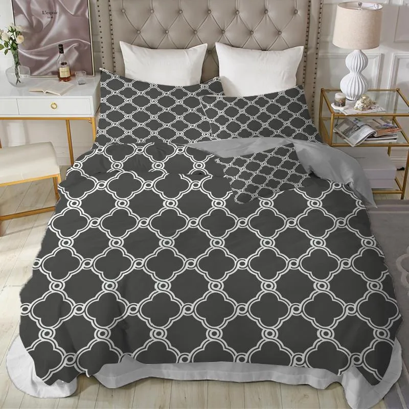 Постельные принадлежности Геометрические роскошные одеяло Крышка 220x240 Уникальный набор с наволочкой для спальни king king двойное двойное одеяло 210x210