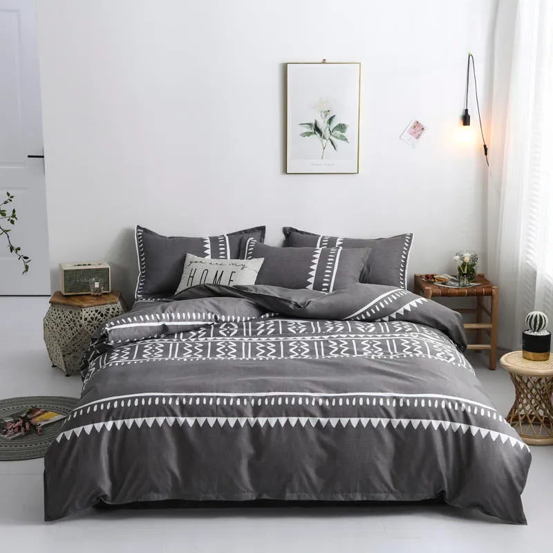 Nordic Leaf Duvet Cover 220x240 King Size Simple Grey Bedding Sets Striped  Couple Bed Quilt Bed Sheet Pillowcase Single Double Queen 210316 From  Kong09, $36.55