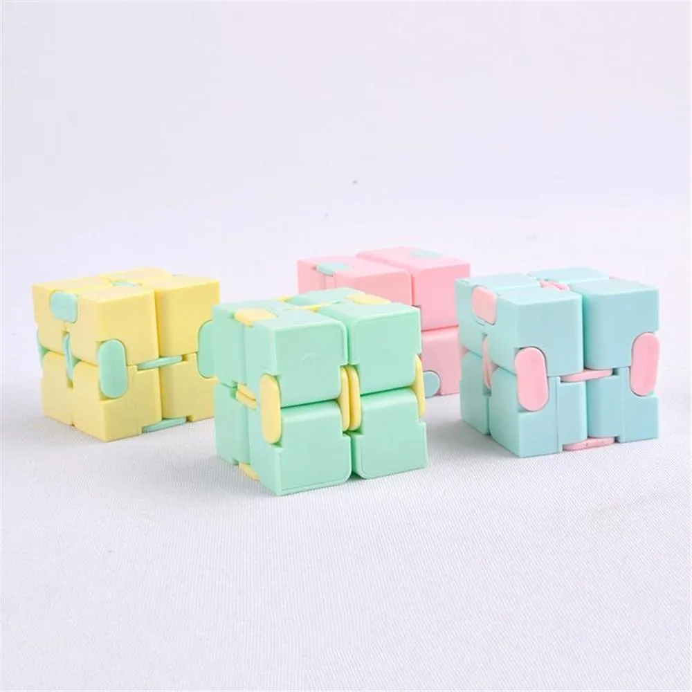 New Infinity Cube Candy Color  Anti Stress Cube Finger Hand Spinners Fun Toys For Adult Kids Adhd Stress Relief Toy