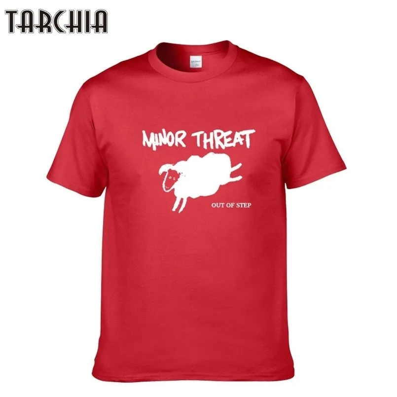 TARCHIA модные футболки с принтом овец MINOR THREAT, мужские хлопковые футболки с круглым вырезом и короткими рукавами, мужские футболки, топы, Homme 210809