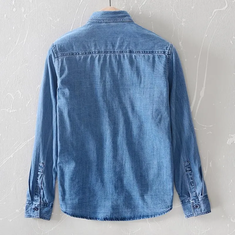 Solid Homme Green Button Denim Shirt