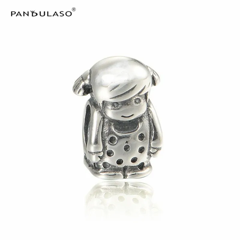 Authentic 925 Sterling Silver Girl Beads Charm DIY Jewelry for Women Fits European Style Charms Bracelet