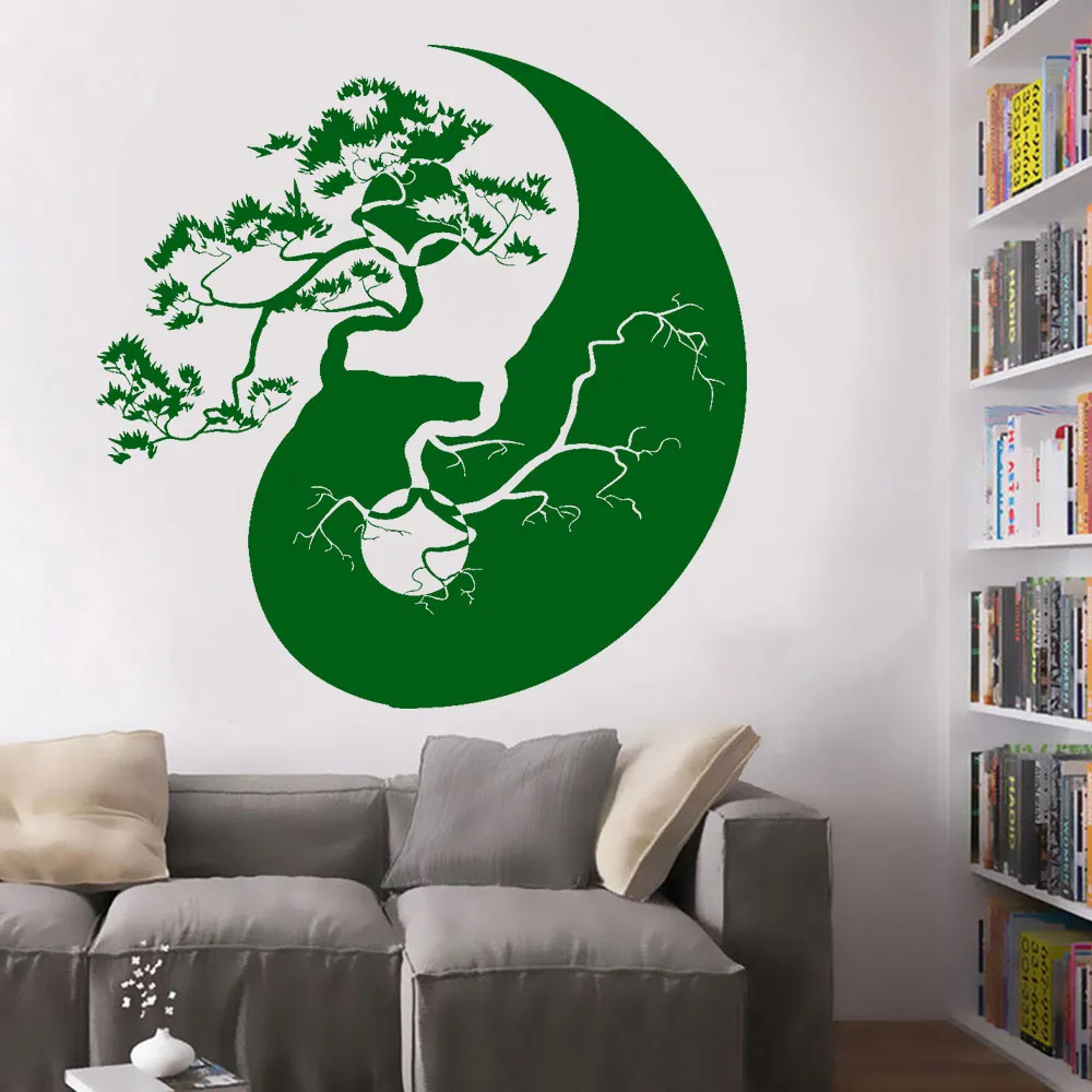 Calcomanía De Pared De Árbol Zen Yin Yang Pegatina De Vinilo De Estilo  Asiático Único Para El Hogar D￩cor De 7,32 € | DHgate, image size:1000x1000