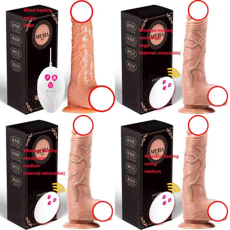 NXY Sex Products Dildos XFleps Laddar Swing Telescopic Uppvärmning Simulering Penis Kvinna Onani Vibrator Vuxen Erotisk 1227