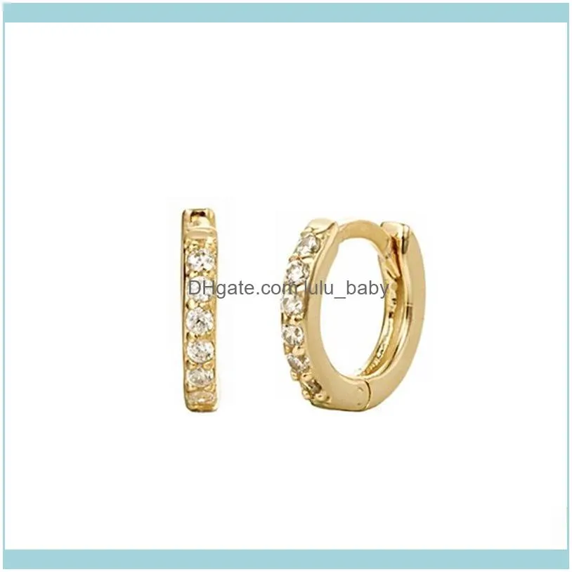 Alloy Colorful Rhinestone Statement Stud Earrings For Women Gold Color Earring Street S Fashion Jewelry Accessories Hoop & Huggie