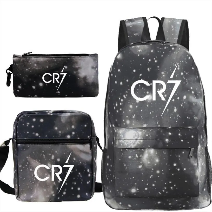 Cristiano Ronaldo Cr7 Set Backpack School Bags For Girls Boy