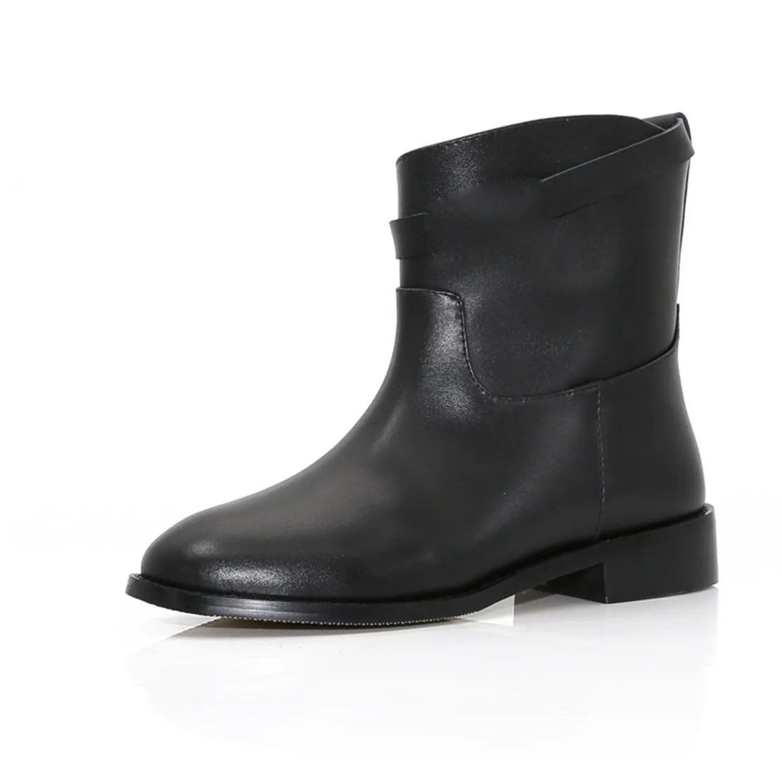 Kel Kvinnors Stövlar Shor Leather Hwomens S Höst och Vinter Kort BTS Flat Bottom Large Shoes Knight s Designer Ankel Naturlig Cowhide Stitching Twill Chelsea Boot