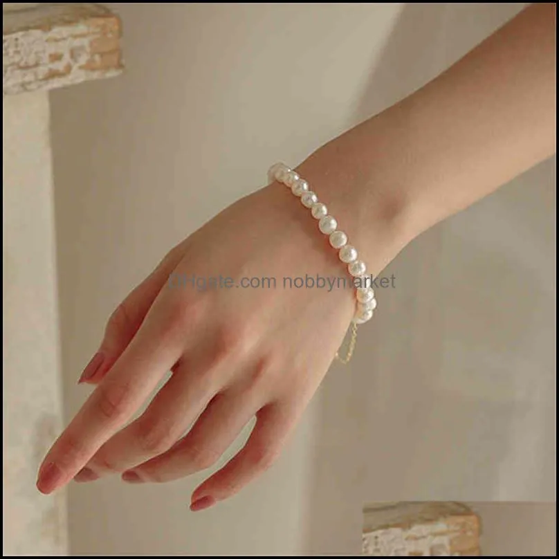 Round magnet freshwater pearl girlfriends Bracelet student girl ins simple cold wind beads bracelet