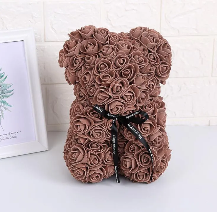 Rose Teddy Bear Valentines Day Gift 25cm Flower Bear-Artificial Christmas Gifts for Women Valentines-Gift SN2961