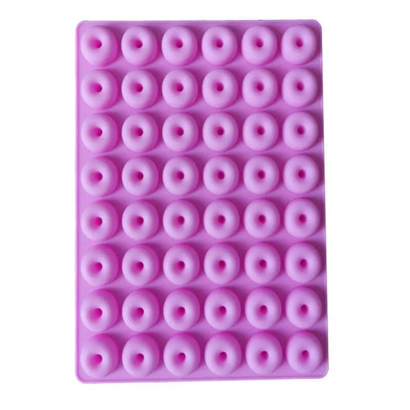 Mini Donut Silicone Mold Bakeware 48 Hole Ice Cube Mould Chocolate Biscuit Cake Molds Kitchen Baking Donuts Pan Moulds BH4797 TQQ