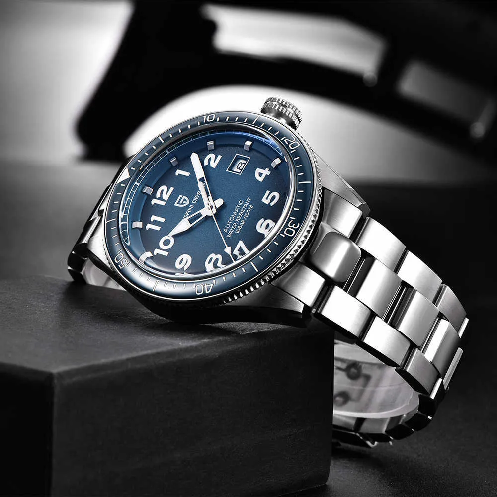 Pagani design brand luxury men watches automatic black watch hotsell men stainless steel waterproof business sport mechanical wristwatch