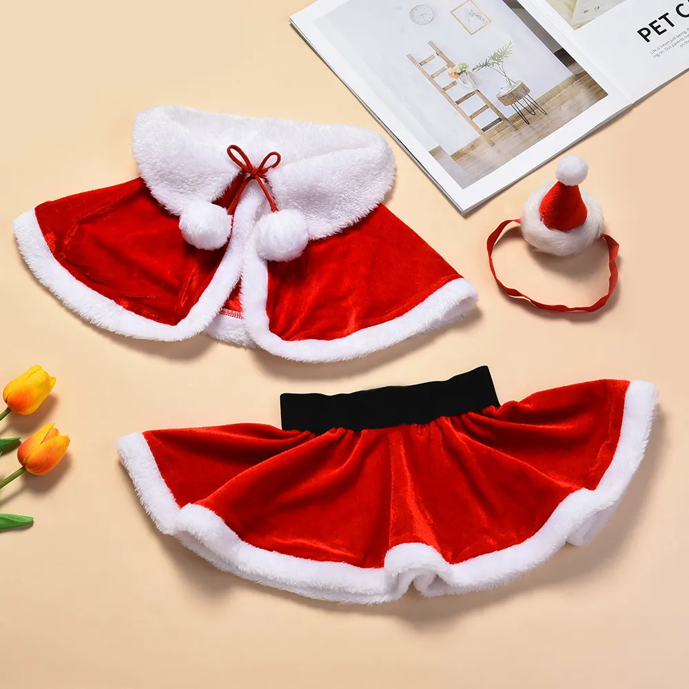 Set di abbigliamento per costumi di Natale per bambine per bebè Taglia unica per 0-24 M Ragazzine per bambine Santa Cosplay Indossare natale 210315